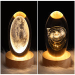 LED Night Light Galaxy Crystal Ball Table Lamp 3D Planet Moon Lamp