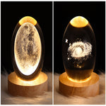 LED Night Light Galaxy Crystal Ball Table Lamp 3D Planet Moon Lamp