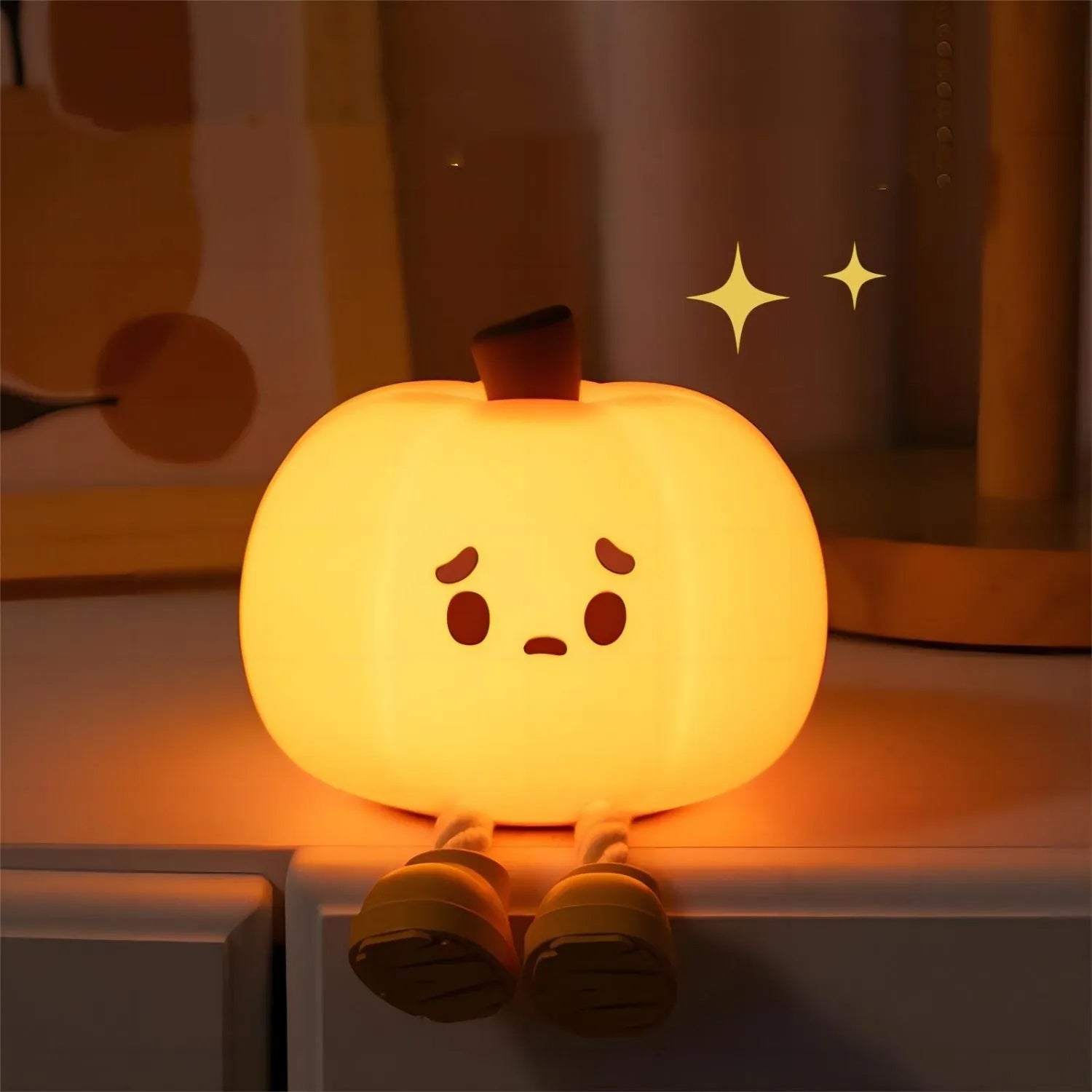 Home Decor Halloween Pumpkin Night Light Cute Soft Silicone Lamp Touch