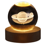 LED Night Light Galaxy Crystal Ball Table Lamp 3D Planet Moon Lamp