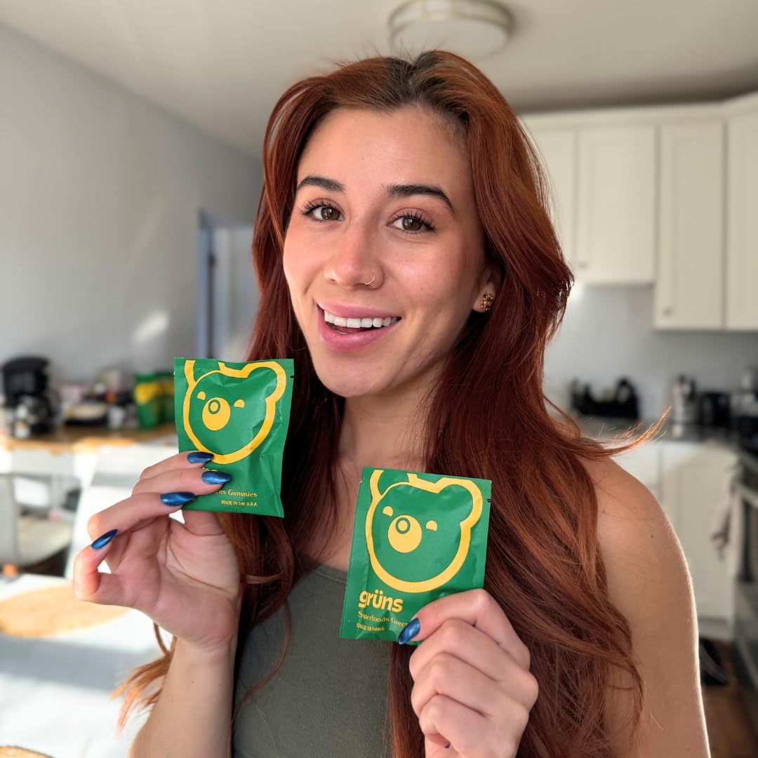 Super Greens - Daily Gummies with Organic Chlorella & Spirulina, Prebiotics for Digestive & Gut Health, Multivitamins & Minerals, 224 Gummies