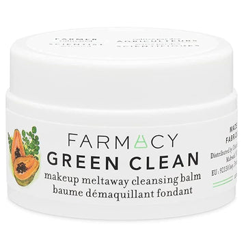 Farmacy Makeup Remover Cleansing Balm, Green Clean Waterproof Makeup Remover + Oil-Based Cleanser, Gentle Exfoliating Dual Cleanser, Melts from Balm to Foam