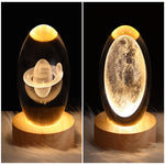 LED Night Light Galaxy Crystal Ball Table Lamp 3D Planet Moon Lamp