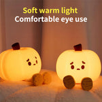 Home Decor Halloween Pumpkin Night Light Cute Soft Silicone Lamp Touch