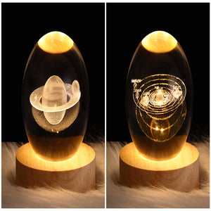 LED Night Light Galaxy Crystal Ball Table Lamp 3D Planet Moon Lamp